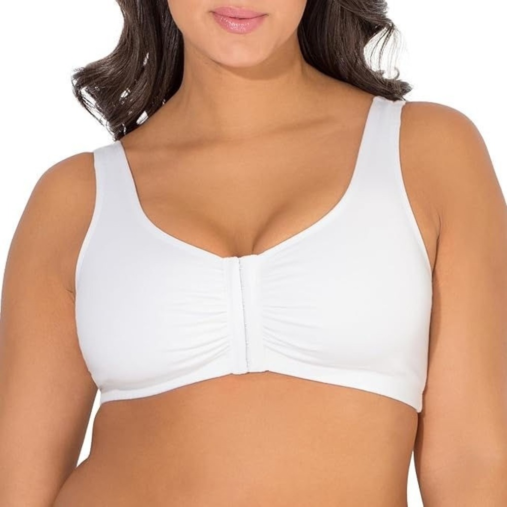 Fruit of the Loom Women's Front Close Builtup Sports Bra #96014 - White - Sz 36